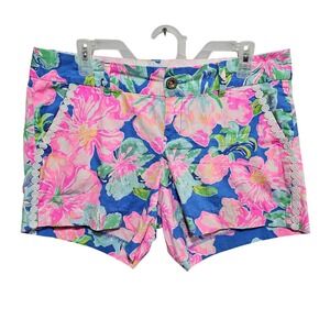 Lilly Pulitzer Callahan Shorts 5" Beckon Blue Jungle Utopia Floral Print Size 10